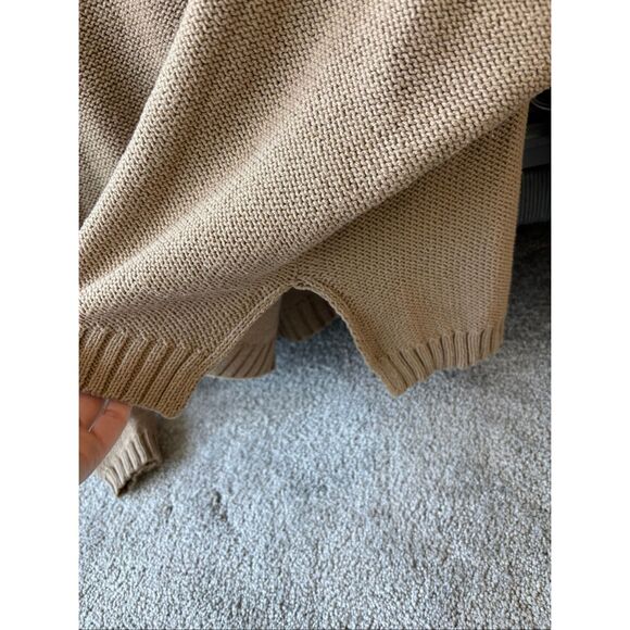 Wooden Ship Tan V Neck knit Sweater Med/Lrg $160 G44 - Picture 4 of 8